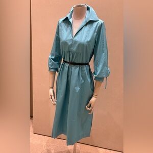 Max Mara turquoise cotton poplin dress